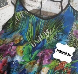 Summer Floral Tank-3X Plus